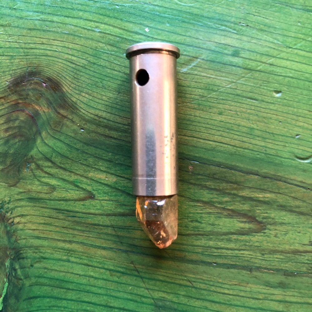 Bullet gem orange quartz necklace pendant